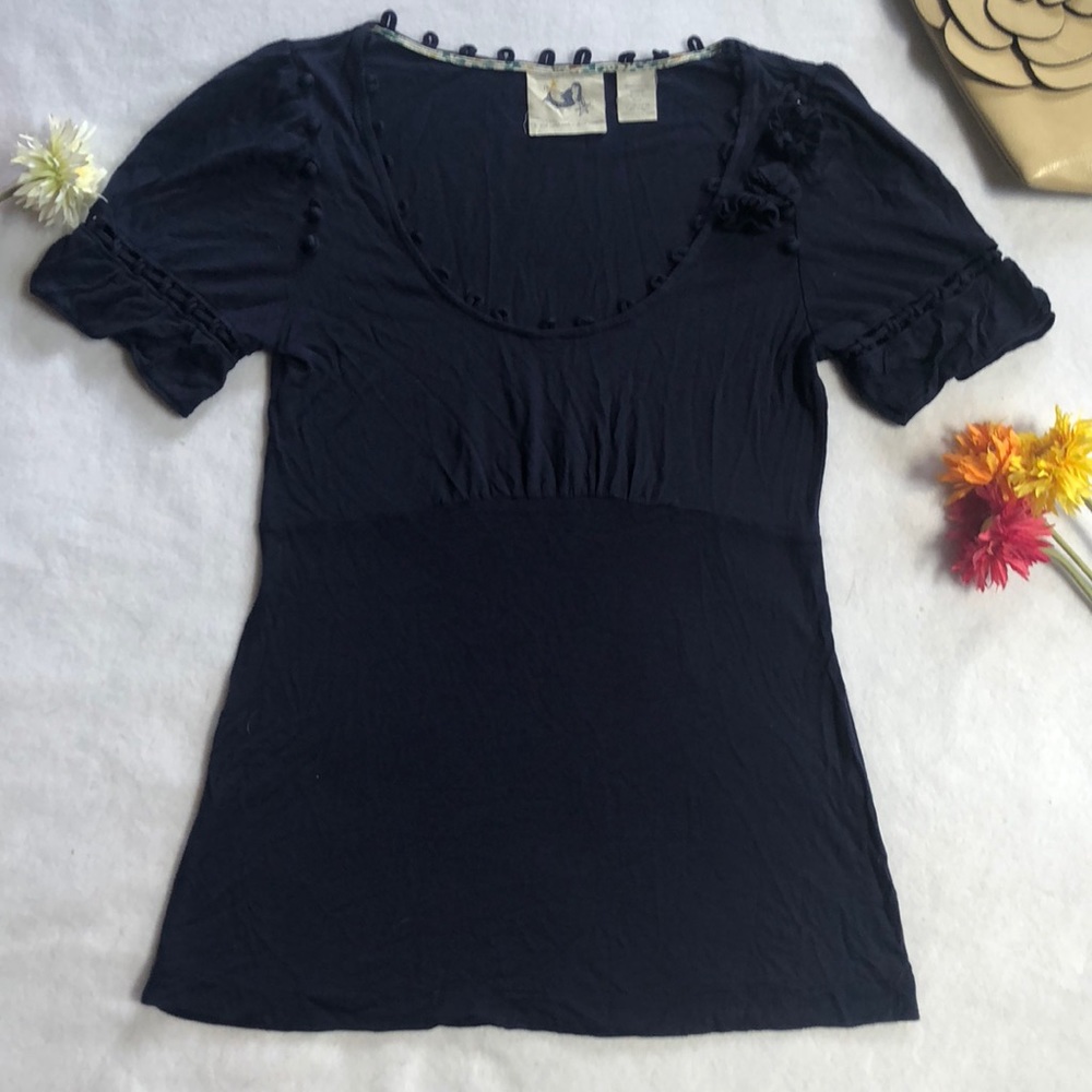 ✨Anthropologie Navy Top✨